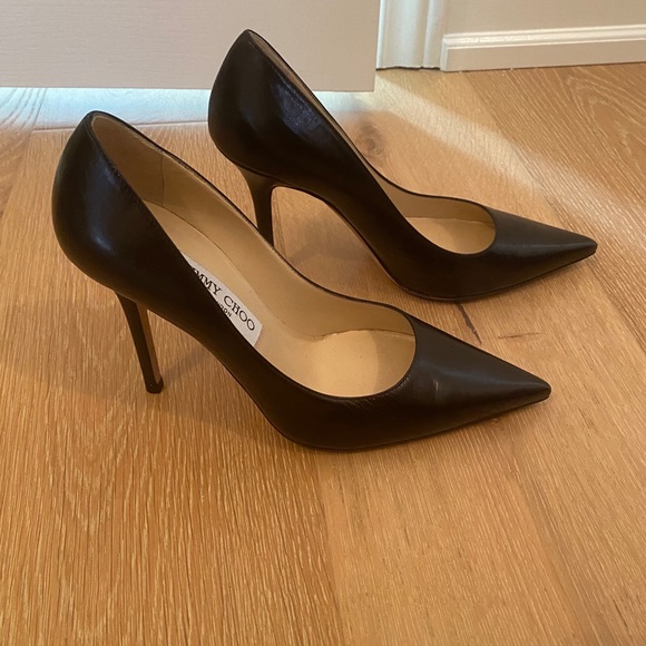 Jimmy Choo Romy 100 black leather pumps - Picture 1 of 2